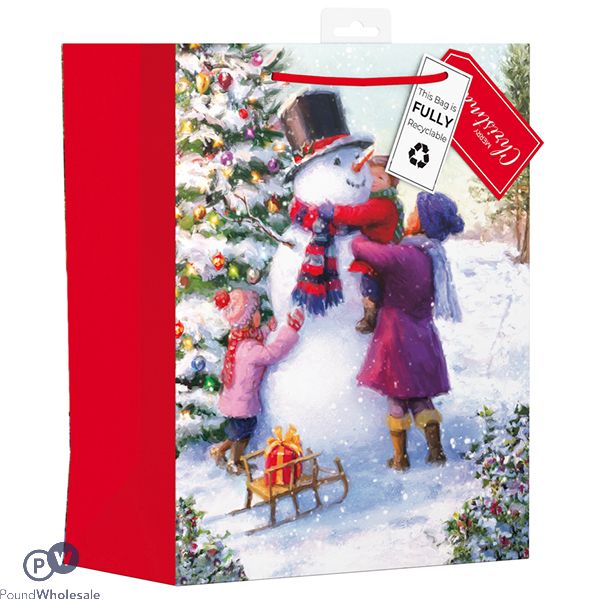 Giftmaker Christmas Snowman Gift Bag Large