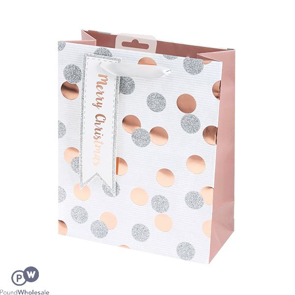 Giftmaker Metallic Spots Christmas Gift Bag Medium