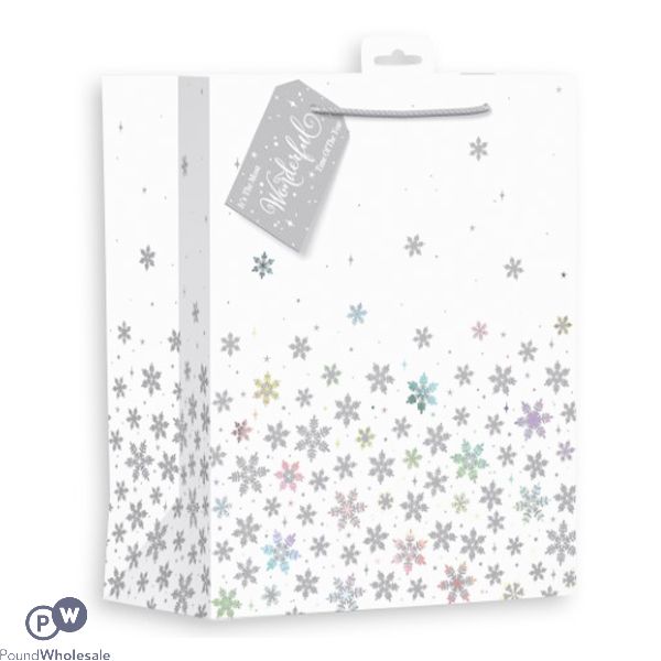 Giftmaker Coloured Ice & Snowflake Gift Bag Large