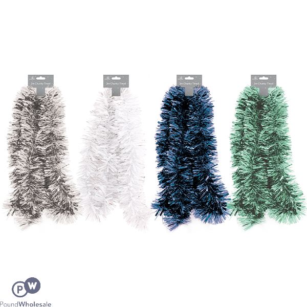 Christmas Forest Frost Chunky Tinsel 2m Assorted Colours