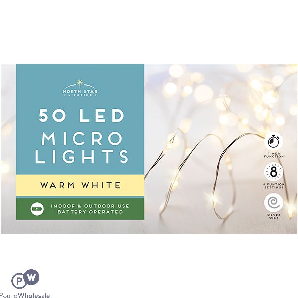 Christmas Battery-operated Led Warm White Micro Lights 4m