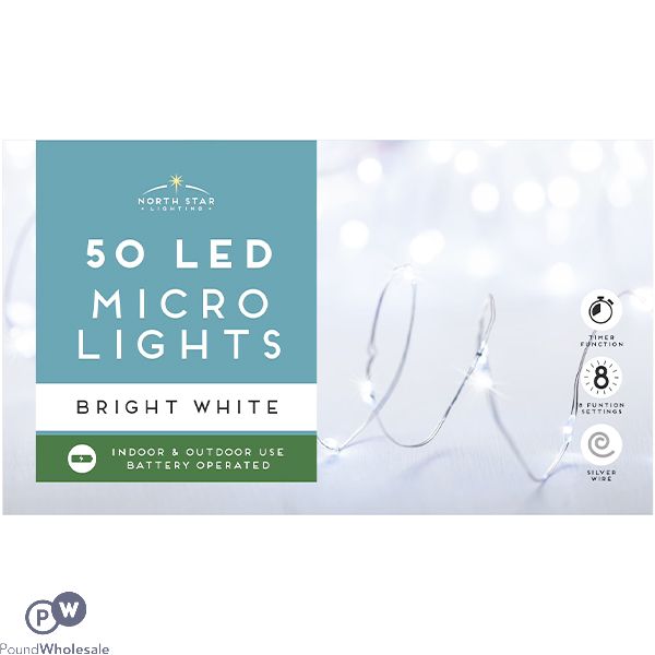 Christmas Battery-operated Led Bright White Micro Lights 4m