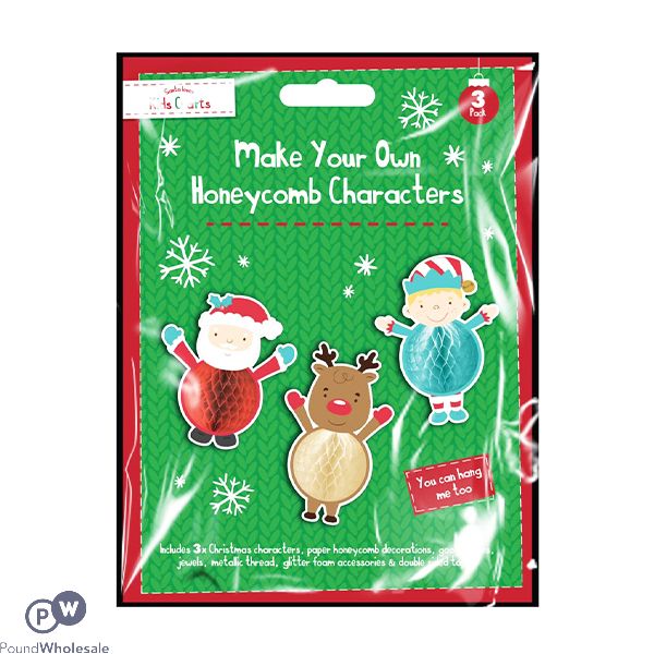 Christmas Make Your Own Honeycomb Characters 3 Pack