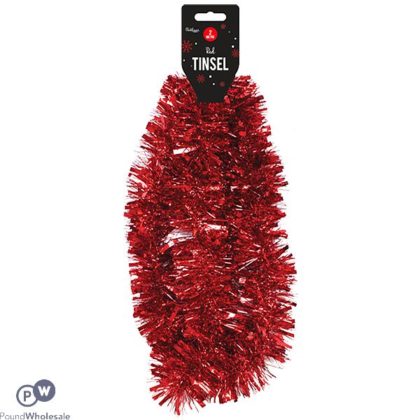 Christmas Red Tinsel 2m