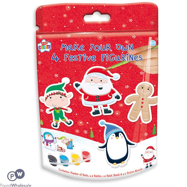 Kids Create Make Your Own Festive Figurines 4 Pack