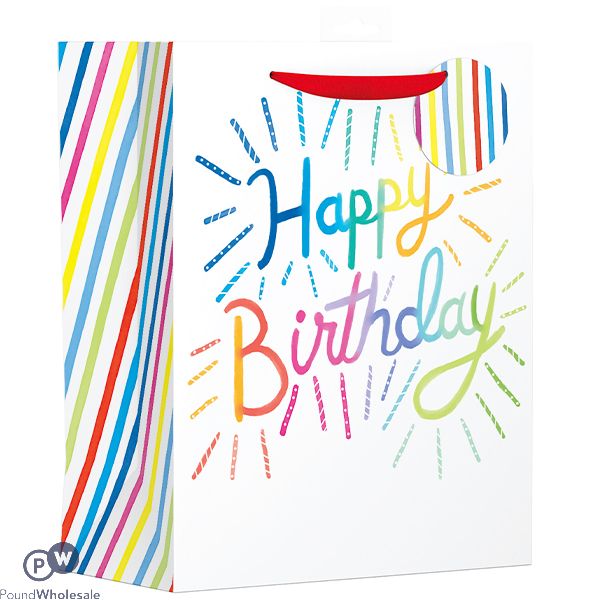 Giftmaker Brights Happy Birthday Gift Bag Large