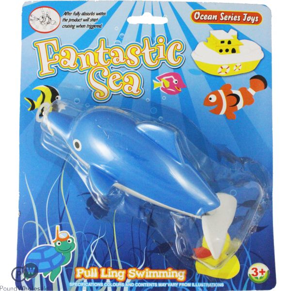 Fantastic Sea Pull Line Swimming Dolphin Bath Toy (19cm X 20.4cm)