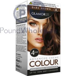 Wholesale Glamorize Creme Colour Permanent Hair Dye - Shade No 5 - Dark  Brown - UK Pound Shop Supplier and Distributor