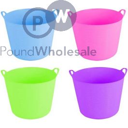 Wholesale Flexi Storage Bucket 14 Litre Tub 4 Colours | Pound Wholesale