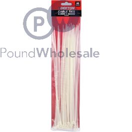 Wholesale Dekton Cable Ties White 4.8mm X 300mm | Pound Wholesale