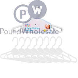 FS733: 8 White Baby Clothes Hangers