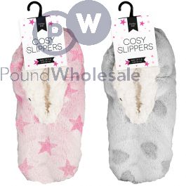 Wholesale Farley Mill Faux Fur Memory Foam Slipper Socks Assorted