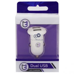 Usb Dual Car Charger White