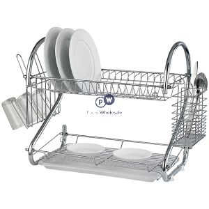 Prima Chrome 2 Tier Dish Drainer 45cm X 25cm X 39.5cm