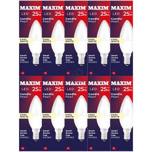 Maxim 3w=25w Candle Pearl Cool White E14 Ses Led Light Bulb