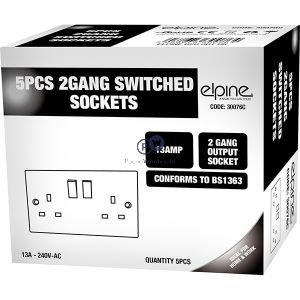 Elpine 2-gang 13amp Switched Socket Cdu