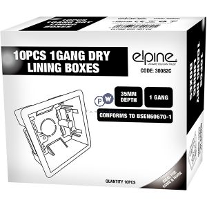 Elpine 1-gang Dry Lining Boxes 35mm