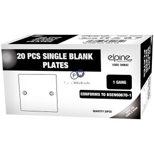 Elpine 1-gang White Single Blanking Plates