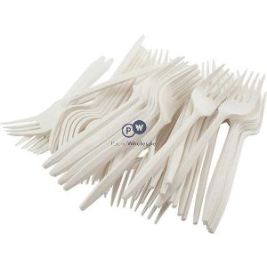 Plastic Cutlery Forks White 100 Pack