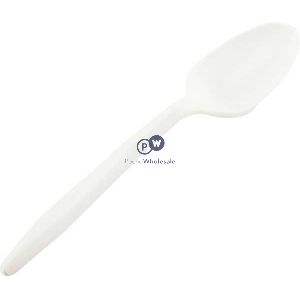 Plastic Cutlery Teaspoons White 100 Pack