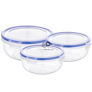 Bager Click & Lock Round Food Storage Container Set 3pc Cdu