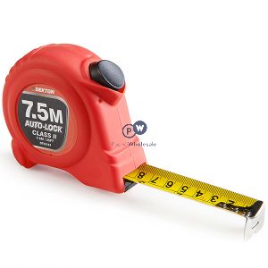 Dekton Hi-vis Red Soft Grip Auto-lock Tape Measure 7.5m
