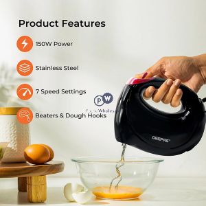 Geepas Black 7-speed Hand Mixer 150w