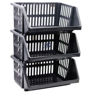 Multipurpose Stackable Storage Rack Graphite