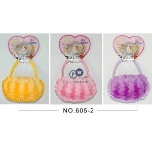 Fluffy Handbag With Beauty Accessories