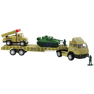 Friction Military Truck With Tank, Armoured Vehicle & Soldiers Unboxed